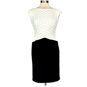 Ralph Lauren Black sequin dress White Colorblock Sheath Polo 4 wedding cocktail